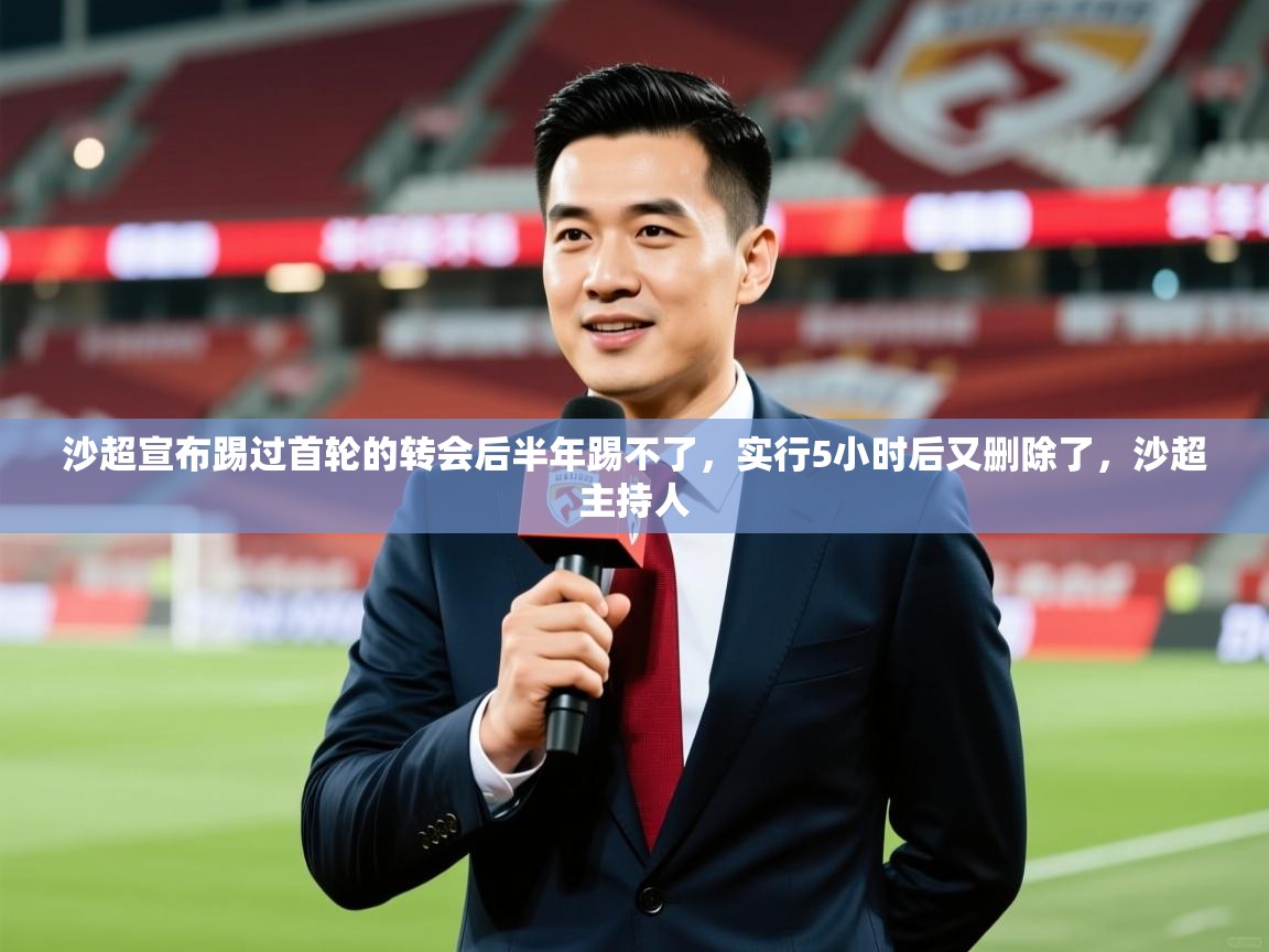 2025米兰体育网页版登录沙超宣布踢过首轮的转会后半年踢不了，实行5小时后又删除了，沙超主持人